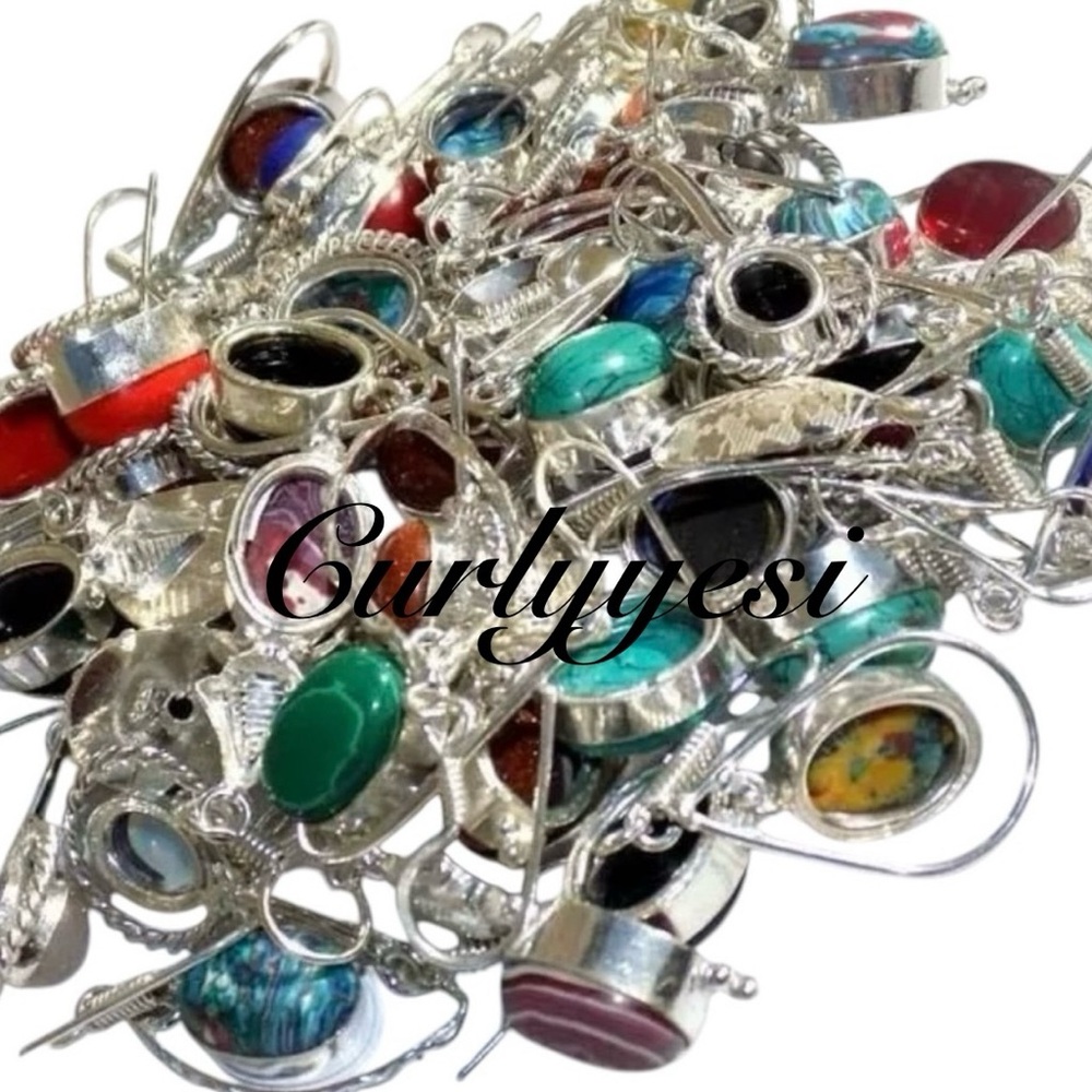 Sterling Silver 925 Gemstone Earrings!🔥Please bid responsibly NO Cancellations 🥰